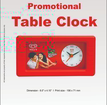 Logo printed table clock