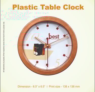 Plastic table clock