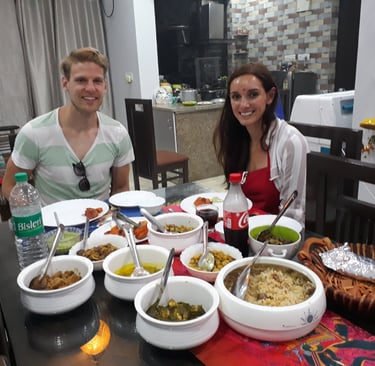 ZM Homestay cooking and dining session