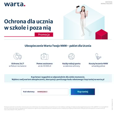 dziewczynka idaca do szkoly i nnapisy warta ochrona dla ucznia w szkole i poza nią ubezpieczenie warta twoje nnw-pakiet dla u