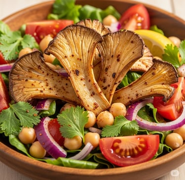 Chana aur Mushroom Salad (Chickpea & Mushroom Salad)