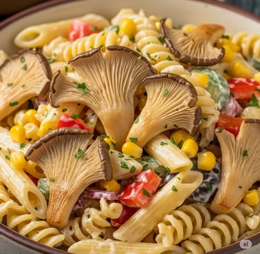 Creamy Oyster Mushroom Pasta Salad
