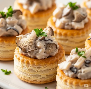 Creamy Oyster Mushroom Vol-au-Vents