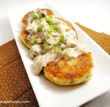 Crispy Oyster Mushroom & Potato Cakes