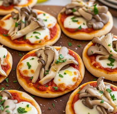 Mini Oyster Mushroom Pizzettes