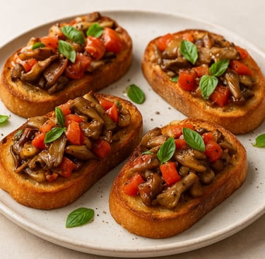 Oyster Mushroom Bruschetta