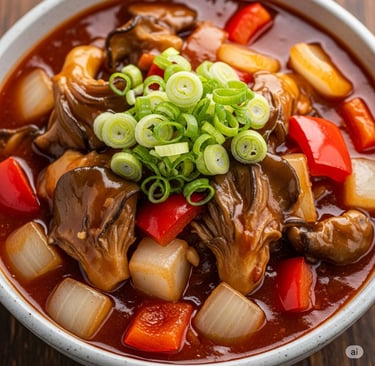 Oyster Mushroom Hot Garlic Gravy
