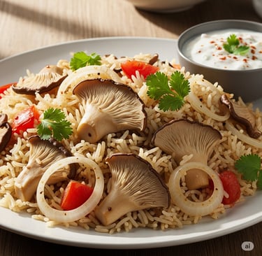 Oyster Mushroom Pulao