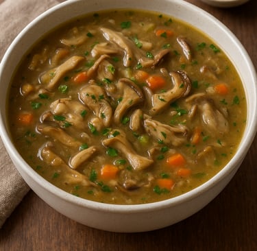 Vegetarian Oyster Mushroom Soup