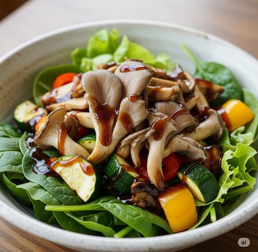 Warm Salad with Oyster Mushroom Sauce