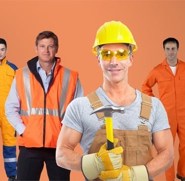Labors in industrial uniforms