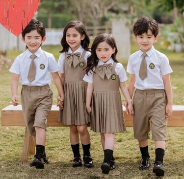 a group of children's in school uniforms 