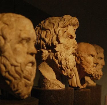 Fate or Free Will? What Ancient Philosophy Actually Says (Part 1) - Busts of Greek philosophers