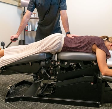 a women is getting a chiropractic adjustment