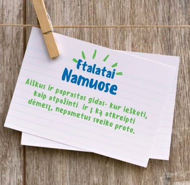 Užrašas - ftalatai namuose 