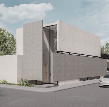 casa moderna con muros de concreto