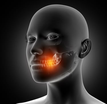 tête 3D avec dent douloureuses