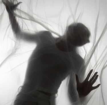 corps dans un brouillard de douleur