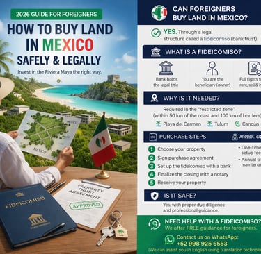 Guía 2026 para extranjeros sobre cómo comprar terrenos en México de forma legal y segura mediante fi