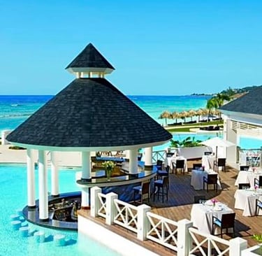 tropical beach hut over the water