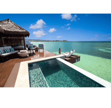 Sandals Resort St Lucian over the water bungalows 