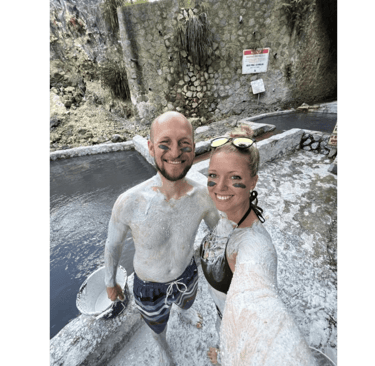 a man and woman in Sulphur Springs Mud Bath