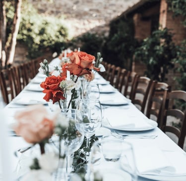 Table on a wedding organized by Francesco Margaretini
