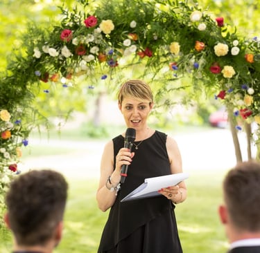 Wedding planner speaking on a celebration curated by  Francesco Margaretini