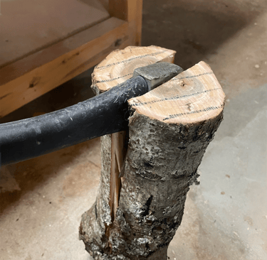 Step 2: Split wood into spoon-sized pieces
