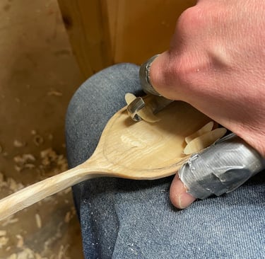 Step 5: Carve spoon to final wet shape