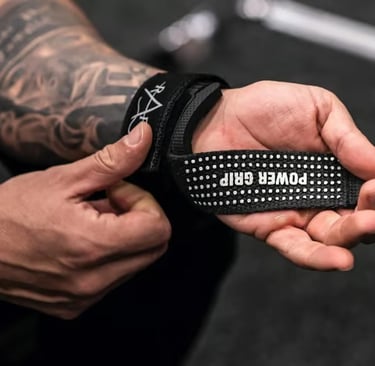 gym power straps custom design logo