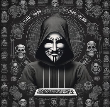 Deep web desenho de uma pessoa de capuz e mascara