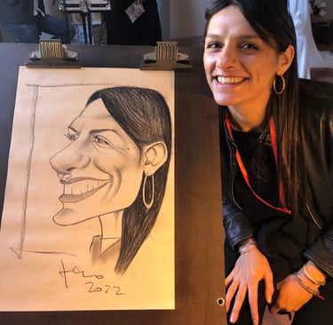 Caricatura a carboncino di Veronica Sgaragli 