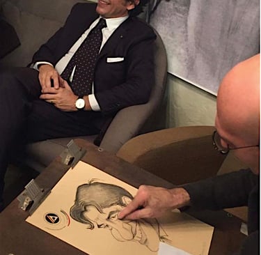 Caricatura a carboncino evento aziendale