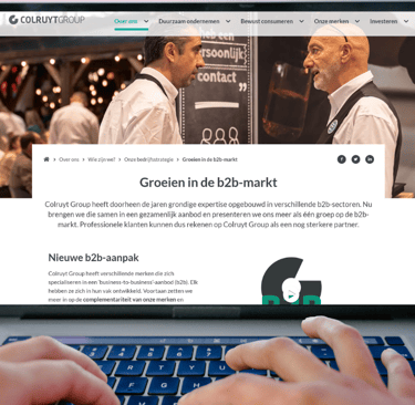mock-up webtekst Colruyt Group