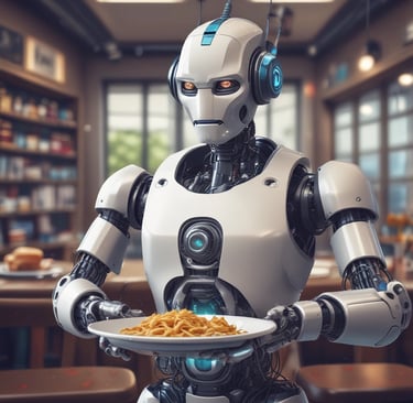 white and brown human robot illustration