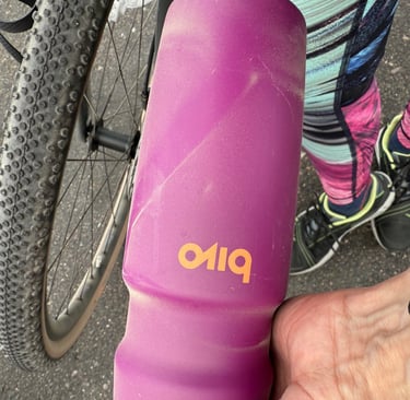 BIvo water bottle covered in dust
