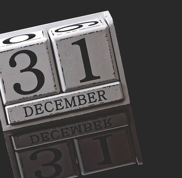 Perpetual calendar set on December 31