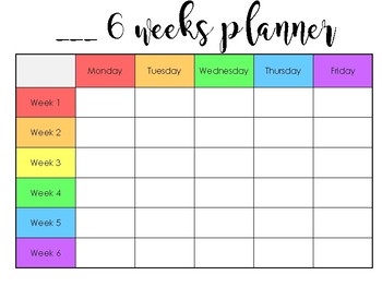 6-week planner for baby shower