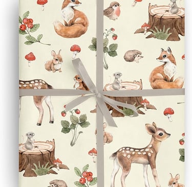 animal print wrapped gift