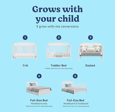 Various stages for convertible crib