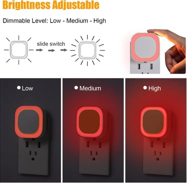 Red wall socket plug-in night light