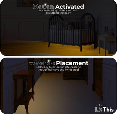 Under crib night light placement