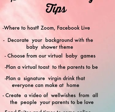 virtual baby shower tip checklist