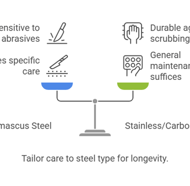 an infographic showing the types of blade steel