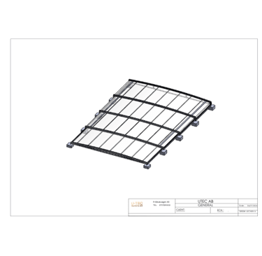 Närbild av isolerande polykarbonatpaneler på teleskopiskt pooltak