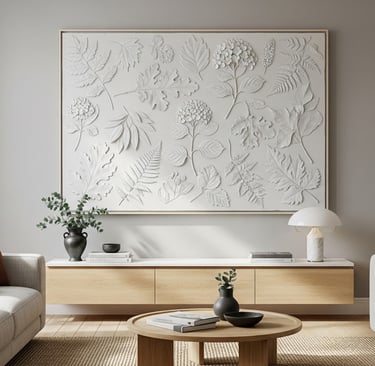 botannical plaste cast art on wall