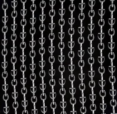 Silk Printed Fabric Chain Pattern