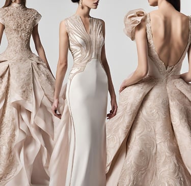 woman in a white jacquard fabrics dress