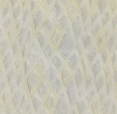 a jacquard fabric with a white and yellow background with a pattern of a diamond - shaped pattern